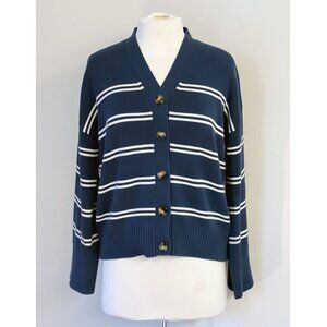 LAKE Nora Cardigan in Navy Stripe